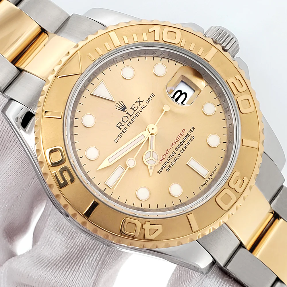 2009 Rolex Yacht-Master 40mm Champagne Dial Yellow Gold/Steel 16623 Watch Box Papers - Image 2
