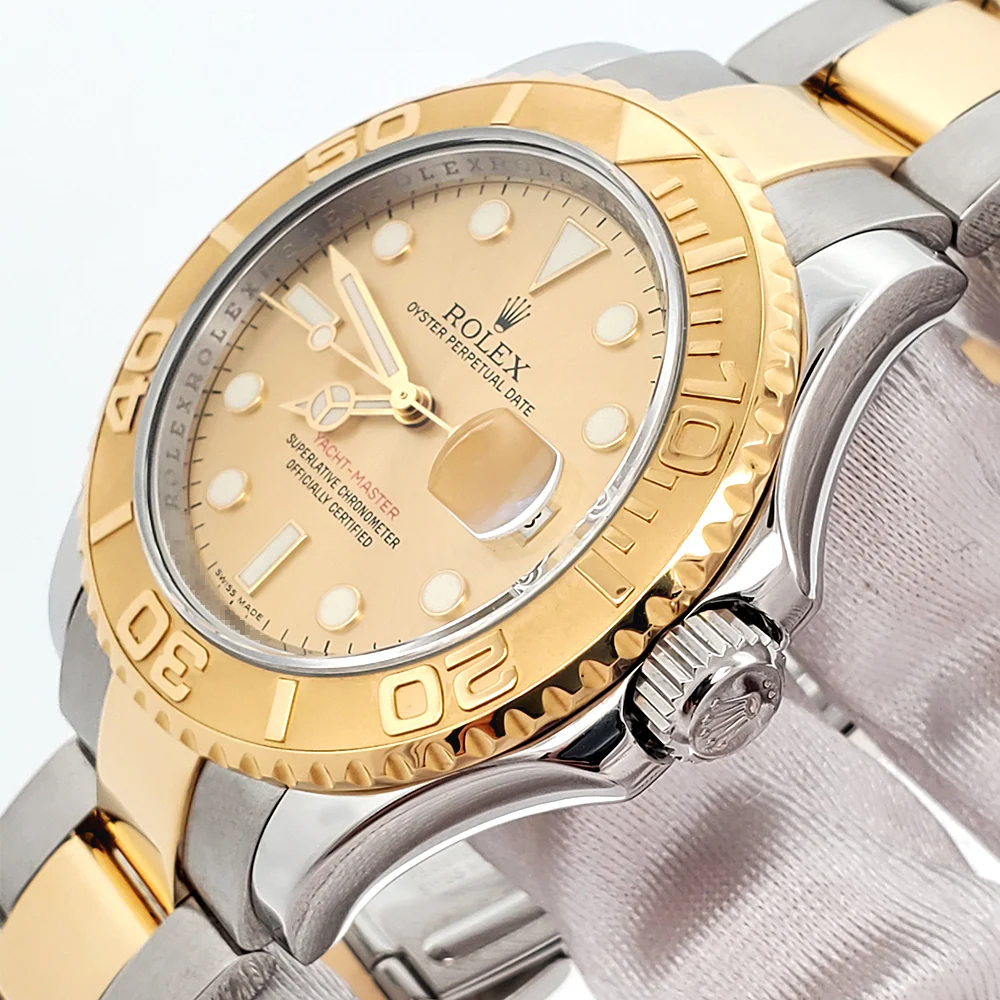 2009 Rolex Yacht-Master 40mm Champagne Dial Yellow Gold/Steel 16623 Watch Box Papers - Image 3