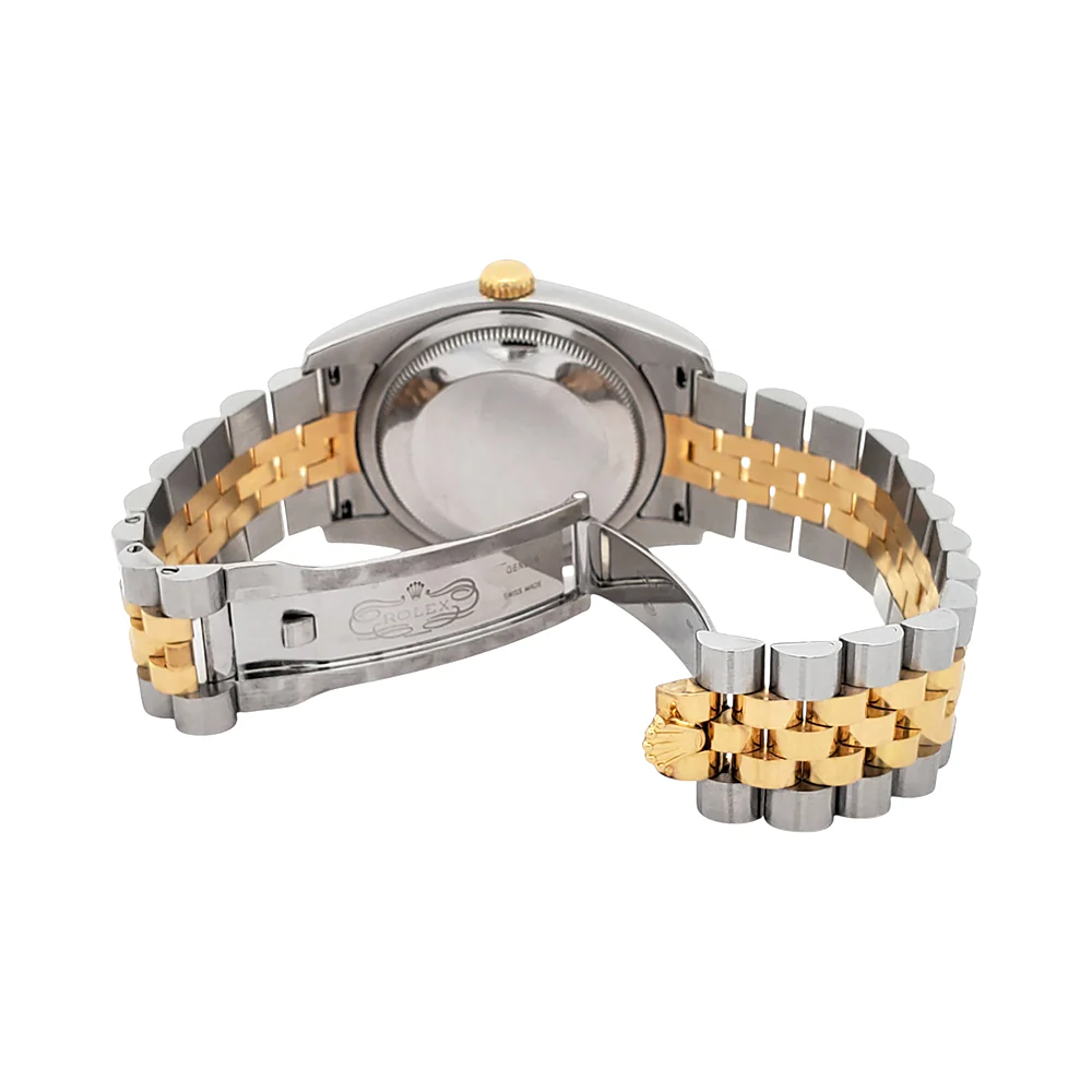 2010 Rolex Datejust 36mm Silver Index 2-Tone Yellow Gold/Steel Jubilee Watch 116233 Box Papers - Image 6