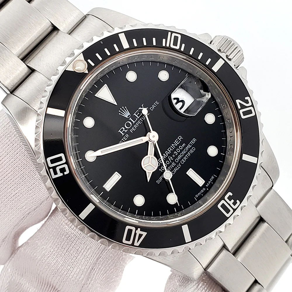 2010 Rolex Submariner Date Engraved Rehaut 40mm Steel Oyster Watch 16610 Box Papers - Image 2