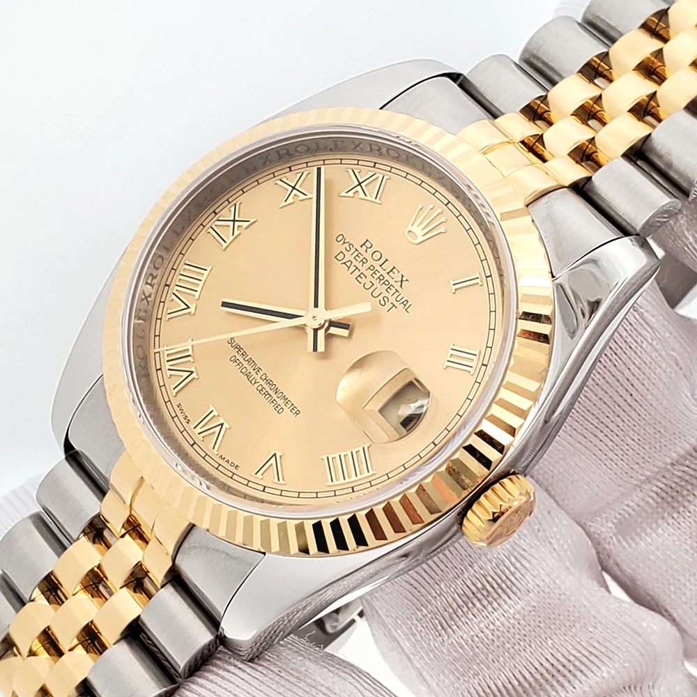 2011 Rolex Datejust 116233 2-Tone Champagne Roman Dial Jubilee 36mm Watch Box Papers - Image 3
