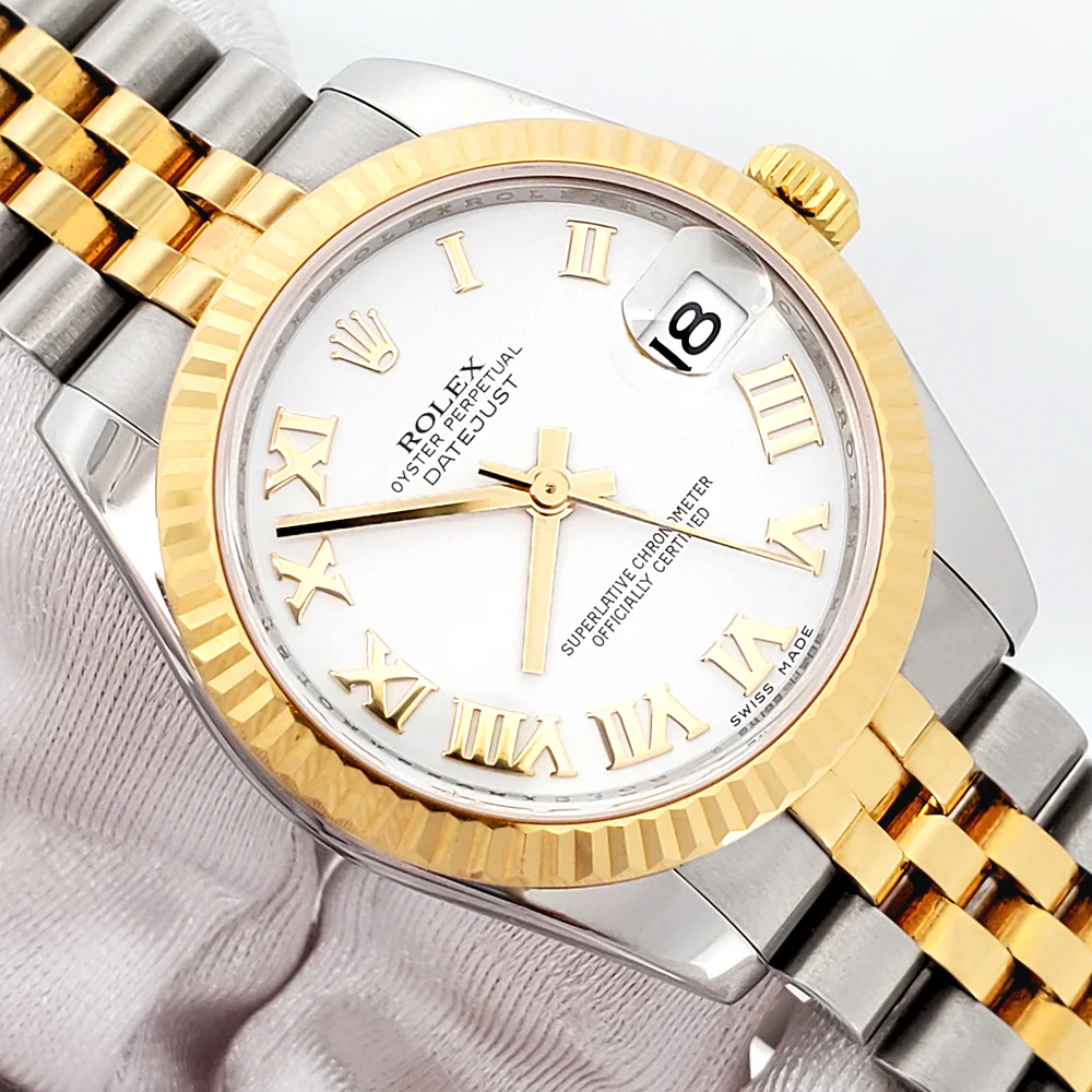 2011 Rolex Datejust White Roman 2-tone Yellow Gold/Steel Jubilee 31mm Watch 178273 Box Papers - Image 2