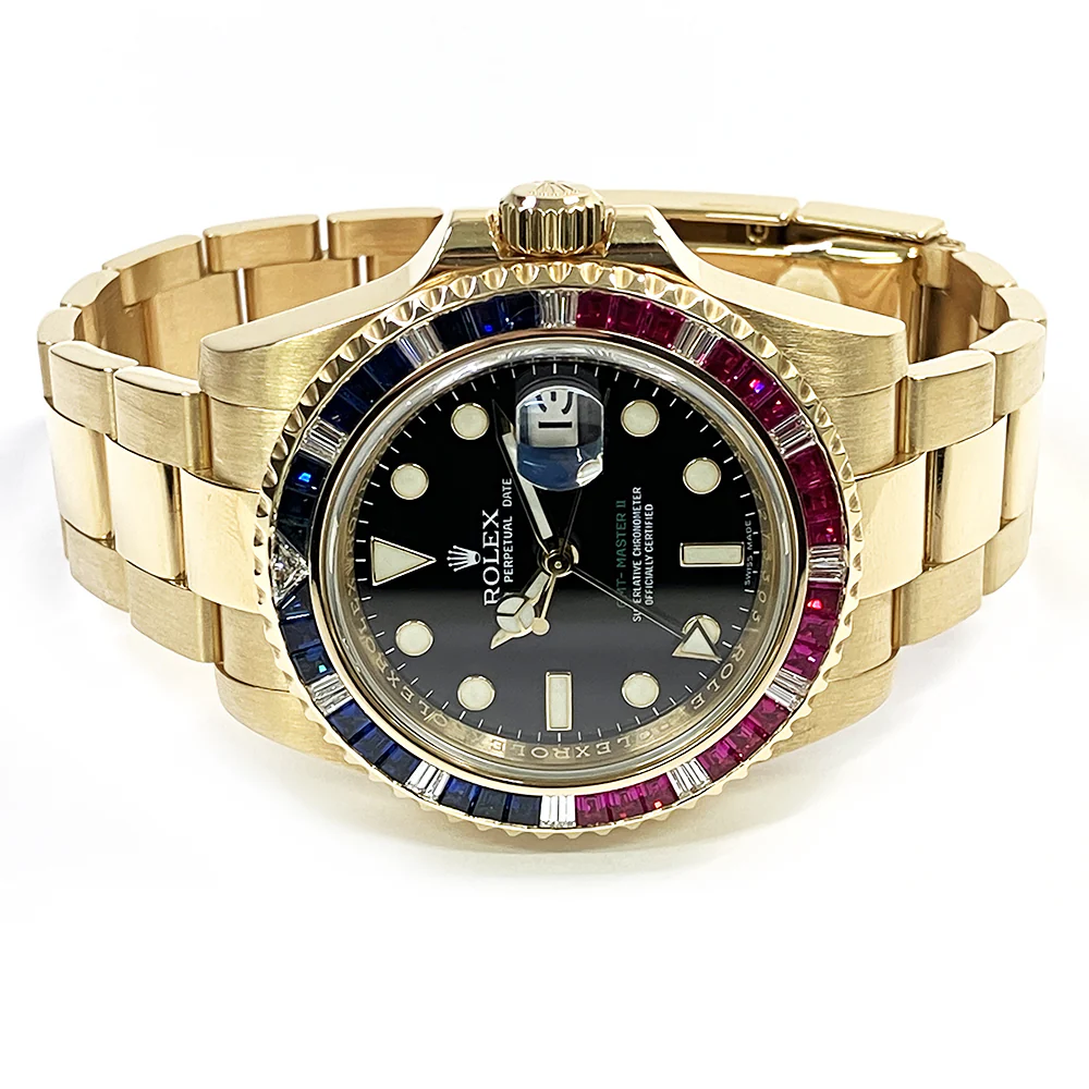 2012 Rolex GMT-Master II 116748SARU, 40mm, Yellow Gold, "SARU" Sapphire/Ruby/Diamond Bezel w/ Original Box and Cards - Image 3