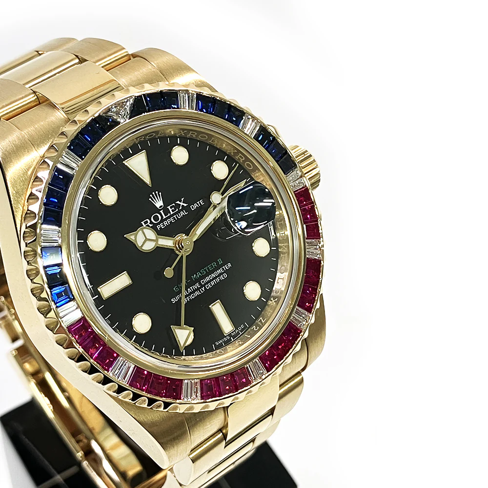 2012 Rolex GMT-Master II 116748SARU, 40mm, Yellow Gold, "SARU" Sapphire/Ruby/Diamond Bezel w/ Original Box and Cards - Image 5