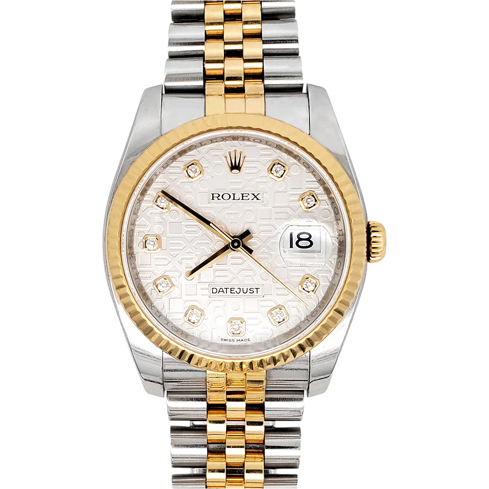 2015 Rolex Datejust 36mm 116233 Silver Jubilee Diamond Dial 2-tone Yellow Gold/Steel Watch Papers - Image 3