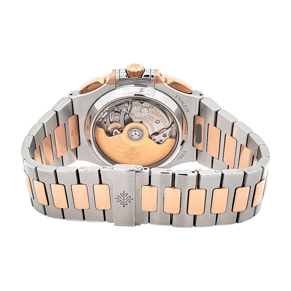 2016 Patek Philippe Nautilus Chronograph 5980/1AR-001 Blue Dial 2-Tone Rose Gold/Steel Watch Box Papers - Image 8