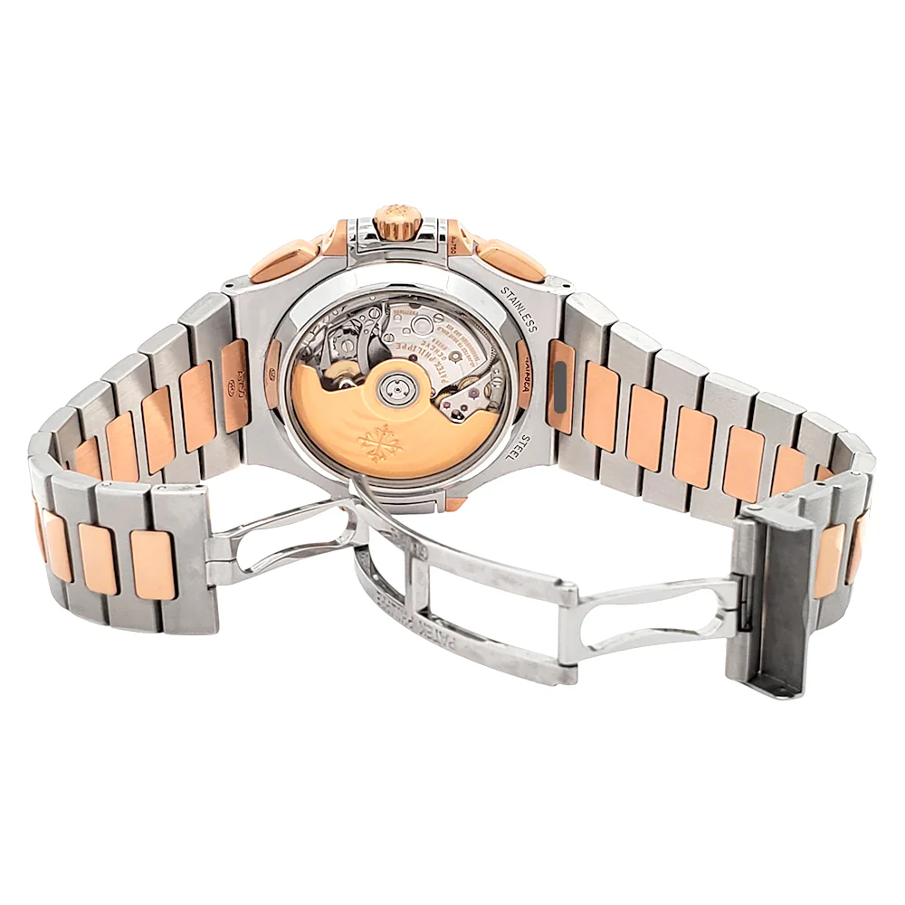 2016 Patek Philippe Nautilus Chronograph 5980/1AR-001 Blue Dial 2-Tone Rose Gold/Steel Watch Box Papers - Image 9