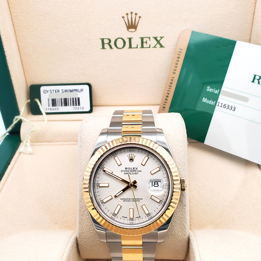 2016 Rolex Datejust II 41mm Cream Index Dial 2-tone Yellow Gold/Steel 116333 Watch Box/Papers/Tag - Image 3