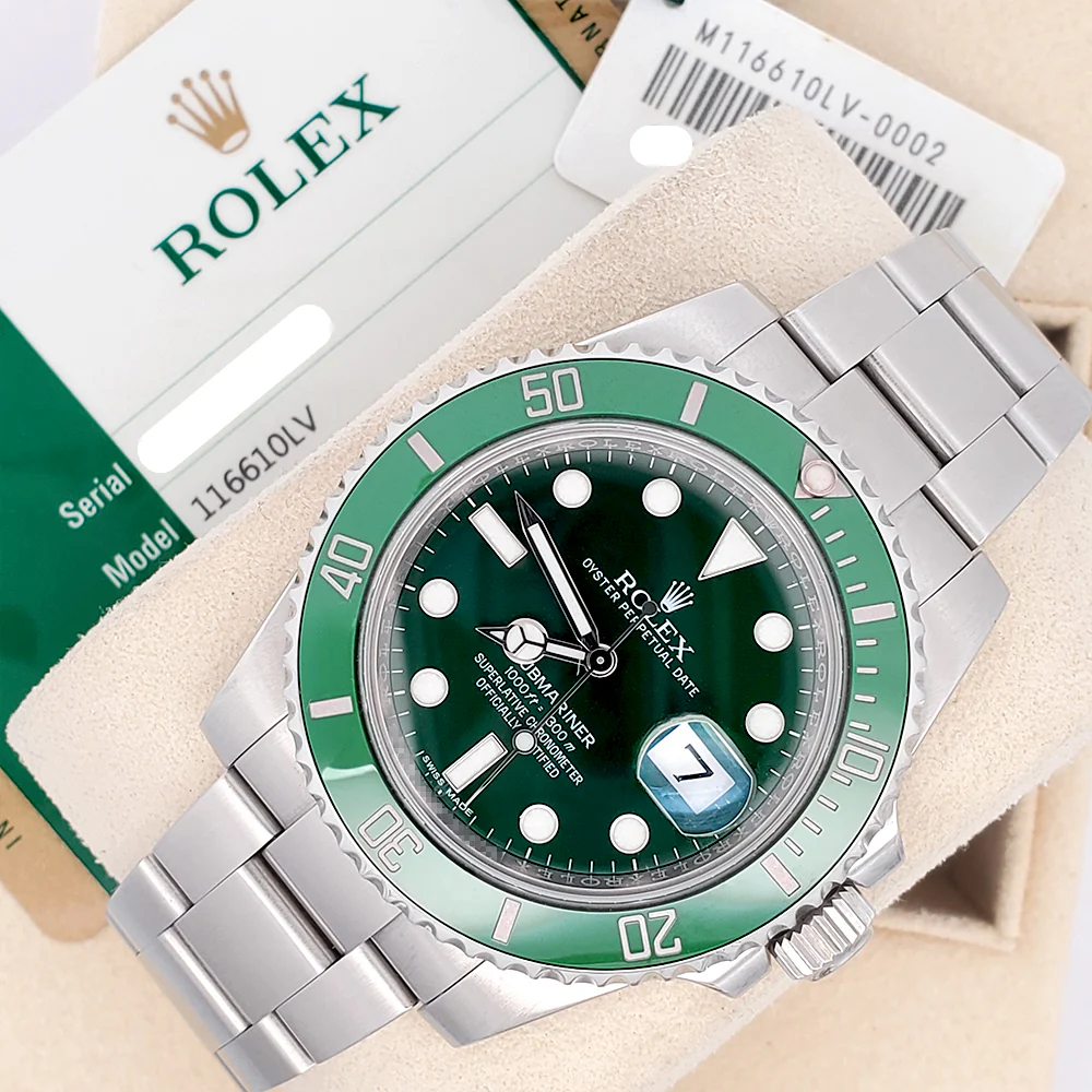 2016 Rolex Submariner "Hulk" Green 40mm Stainless Steel Watch 116610LV Box/Papers/Tag - Image 4