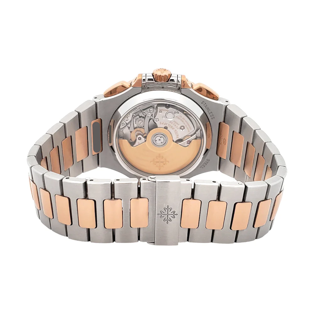2017 Patek Philippe Nautilus Chronograph 5980/1AR-001 Blue Dial 2-Tone Rose Gold/Steel Watch Box Papers - Image 6