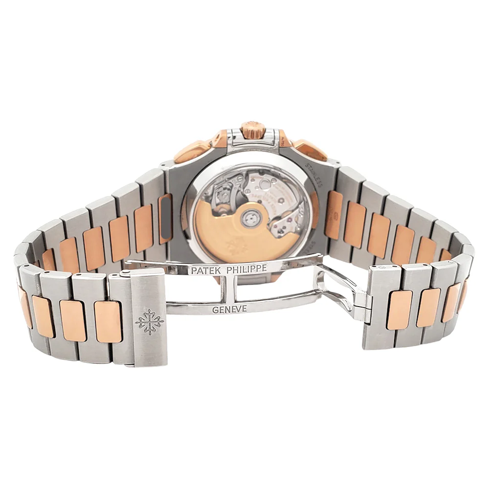 2017 Patek Philippe Nautilus Chronograph 5980/1AR-001 Blue Dial 2-Tone Rose Gold/Steel Watch Box Papers - Image 7