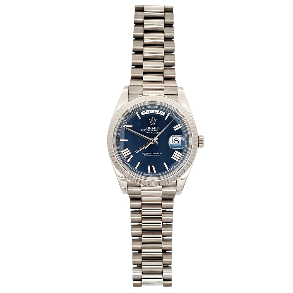 Rolex President Day-Date 40 White Gold Blue Roman Dial Watch 228239 Box/Apr - Image 5