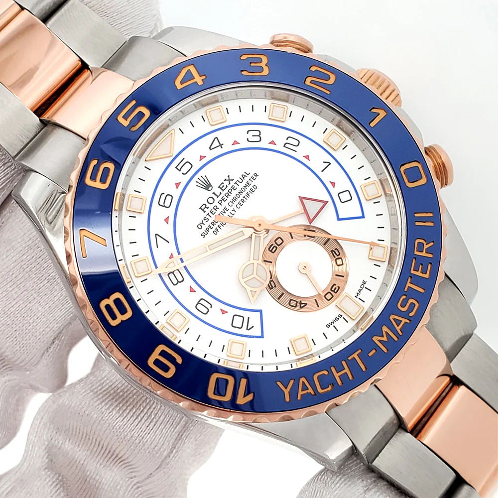 2017 Rolex Yacht-Master II 116681 White Dial Mercedes Hands Rose Gold/Steel 44mm Watch Box/Papers/Tag - Image 2