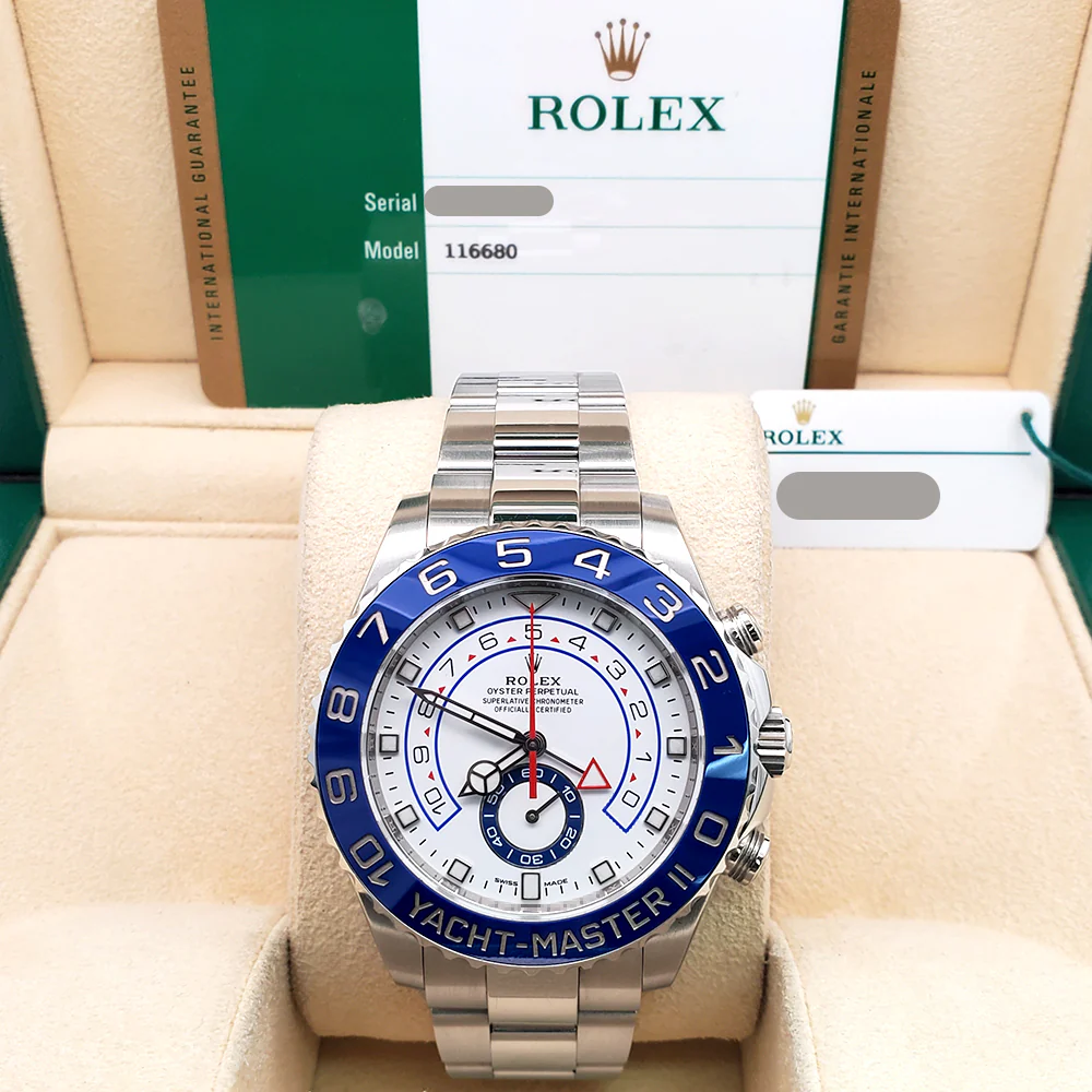 2017 Rolex Yacht-Master II 44mm Blue Cerachrom Bezel Oyster Steel Watch 116680 Box/Papers/Tag - Image 3