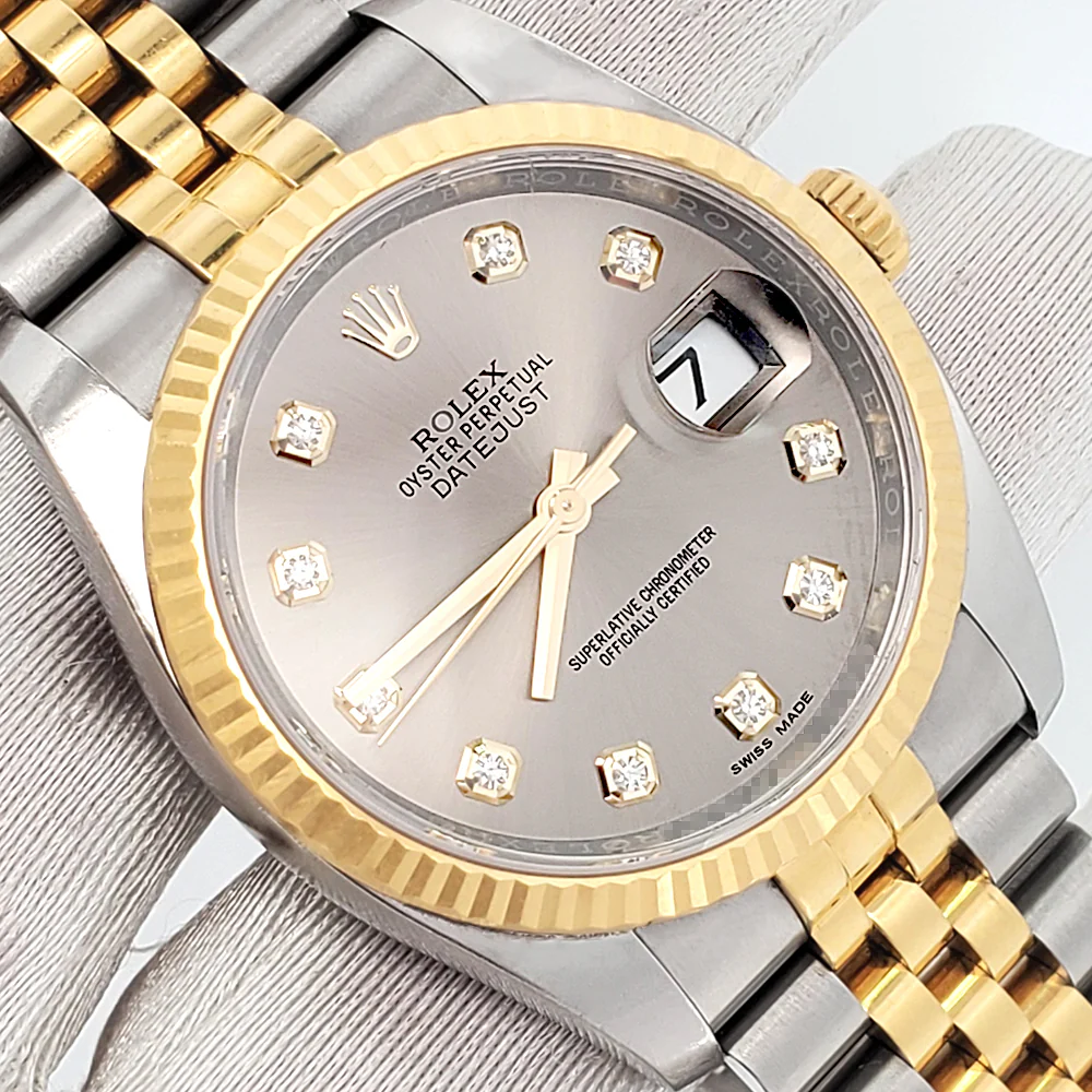 2018 Rolex Datejust 116233 Factory Slate Diamond Dial 2-tone Yellow Gold/Steel Jubilee 36mm Watch Box Papers - Image 2