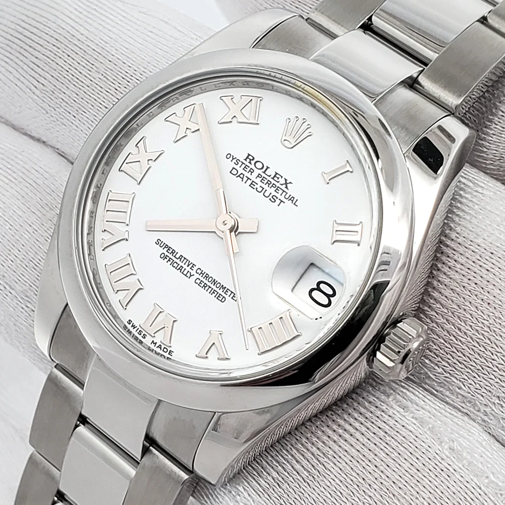 2018 Rolex Datejust 31mm White Roman Dial Steel Watch 178240 Box Papers - Image 2