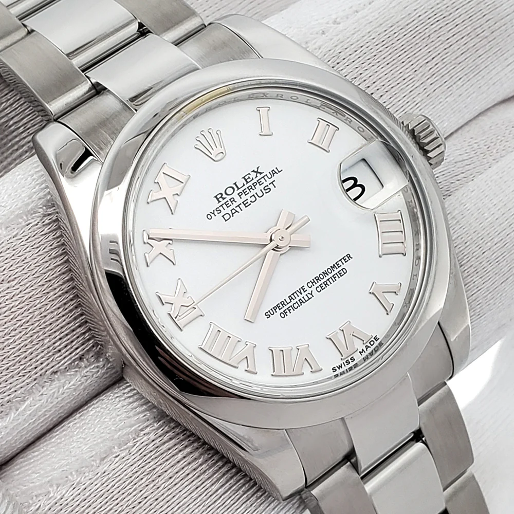 2018 Rolex Datejust 31mm White Roman Dial Steel Watch 178240 Box Papers - Image 3