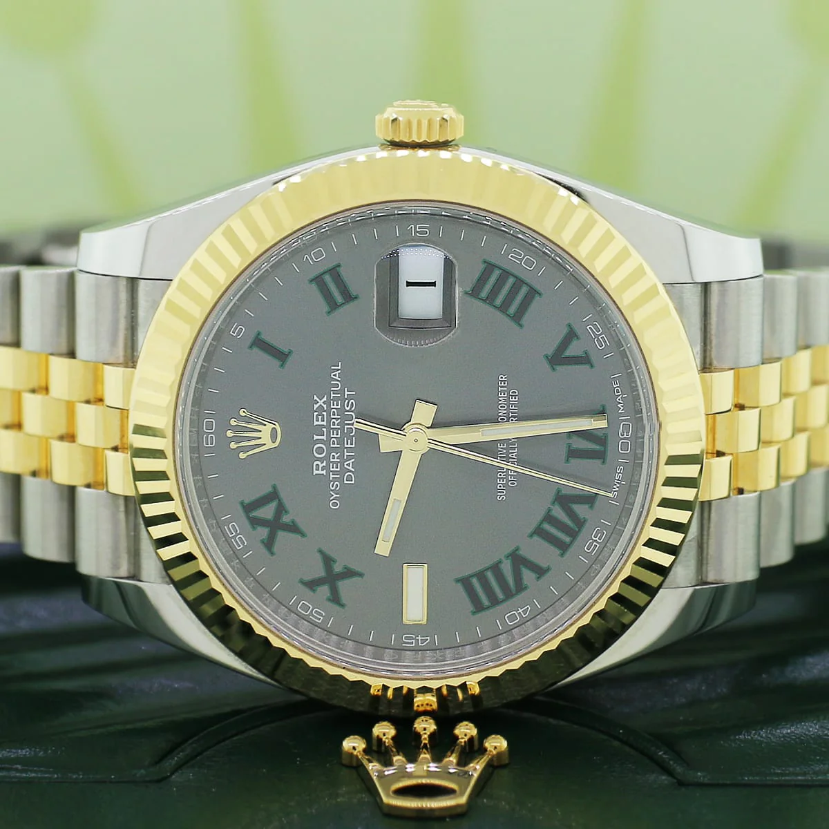 2018 Rolex Datejust II 2-Tone 18K Yellow Gold/Steel 41mm Slate Roman Dial Automatic Mens Jubilee Watch 126333 - Image 2