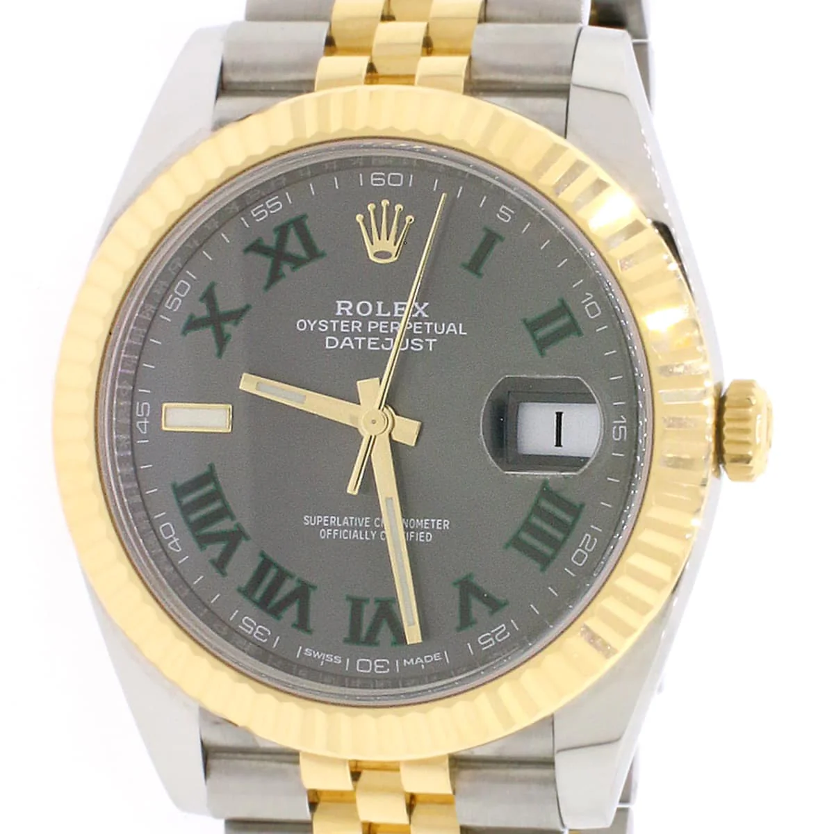 2018 Rolex Datejust II 2-Tone 18K Yellow Gold/Steel 41mm Slate Roman Dial Automatic Mens Jubilee Watch 126333 - Image 4