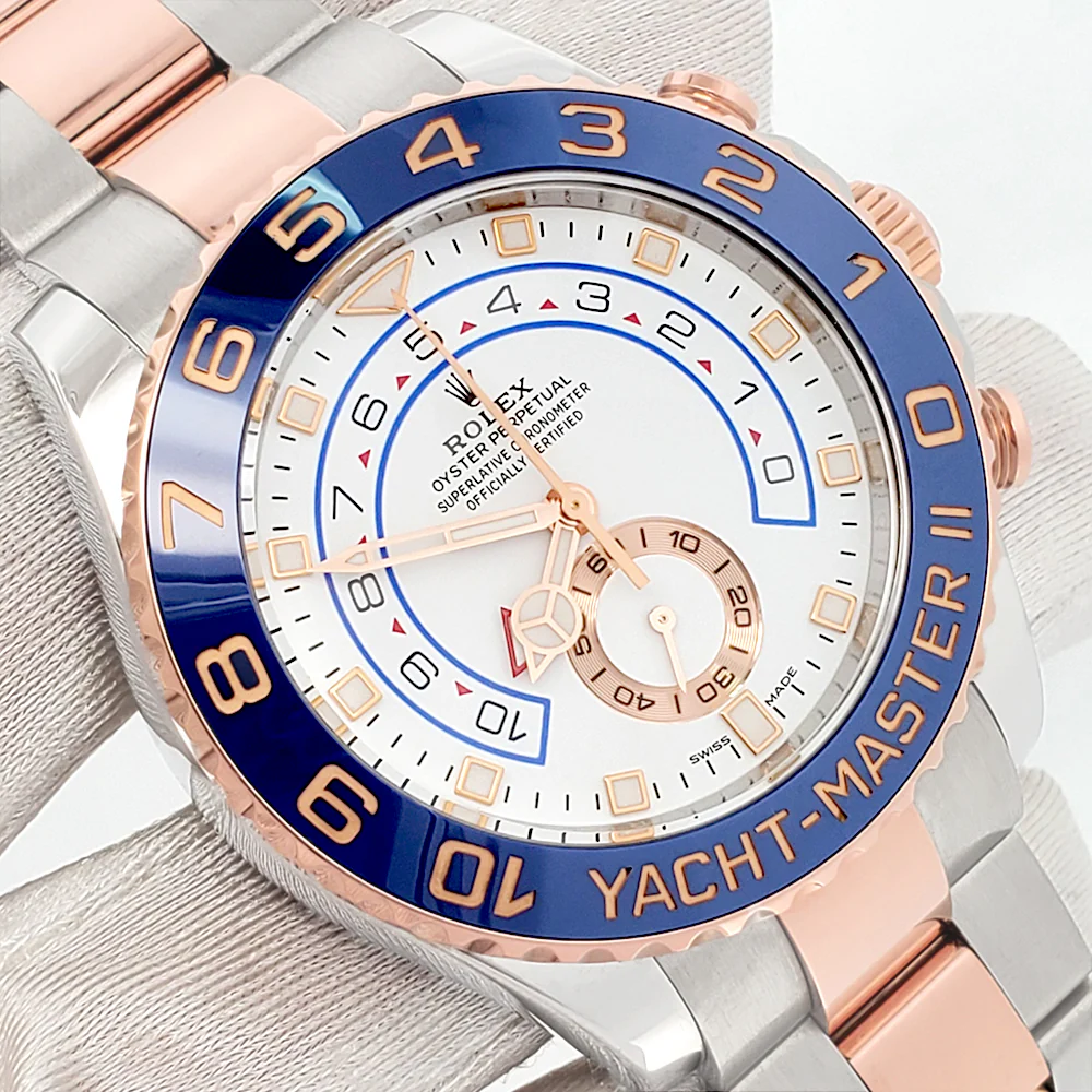 2018 Rolex Yacht-Master II 116681 White Dial Rolesor Rose Gold and Steel 44mm Watch Box Papers - Image 2