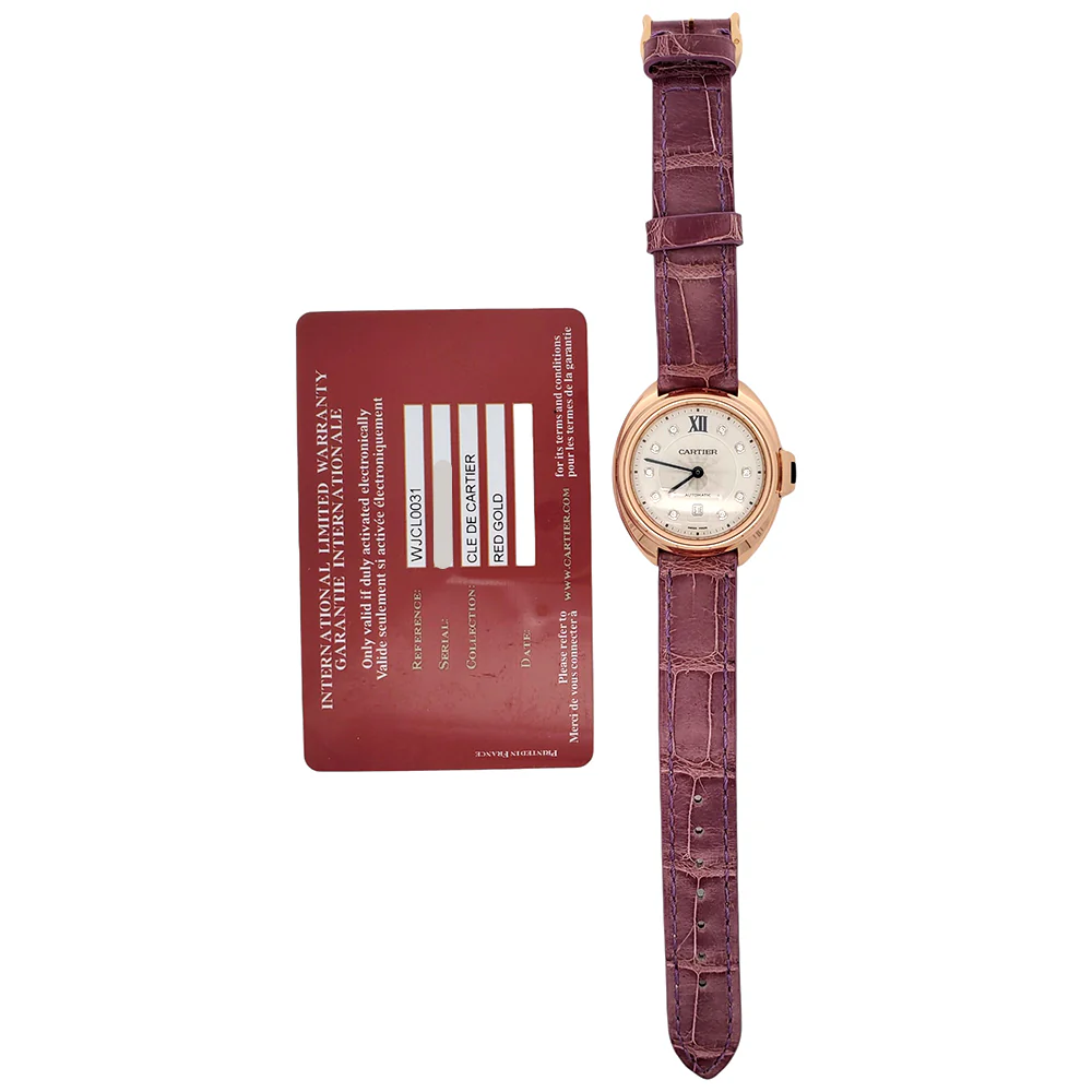 2019 Cartier CLÉ Factory Diamond Dial Rose Gold 3947 WJCL0031 31mm Watch Box Papers - Image 3
