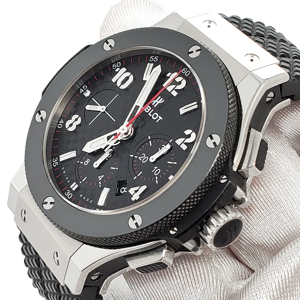 2019 Hublot Big Bang Chronograph 44mm Black Ceramic Steel Watch 301.SB.131.RX Box Papers - Image 2