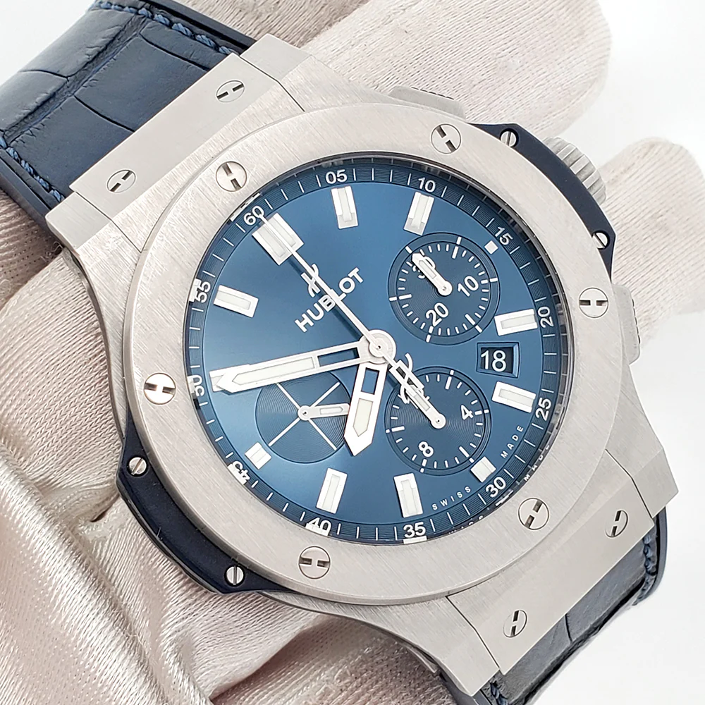 Hublot Big Bang Chronograph 44mm Blue Dial Steel Watch 301.SX.7170.LR Papers - Image 2