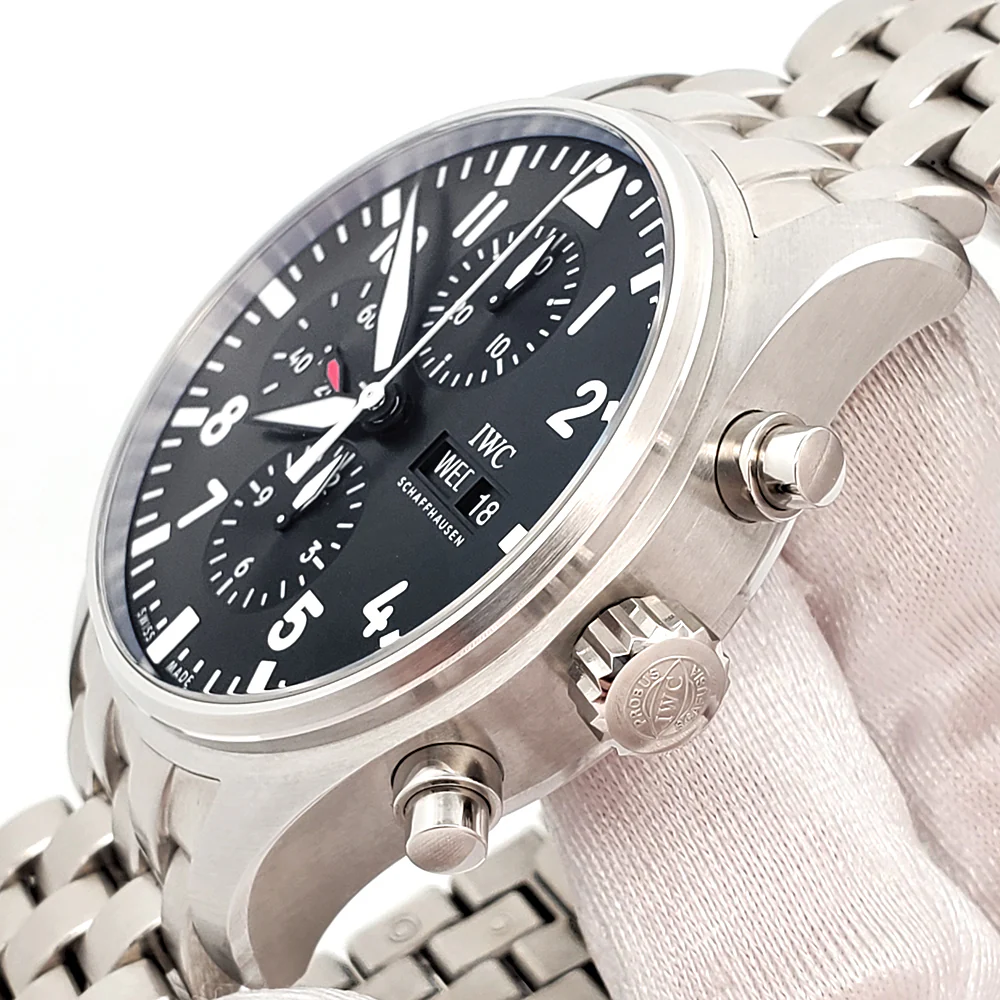 2019 IWC Pilot Chronograph Automatic Steel Mens 43mm Watch IW377710 Papers - Image 3