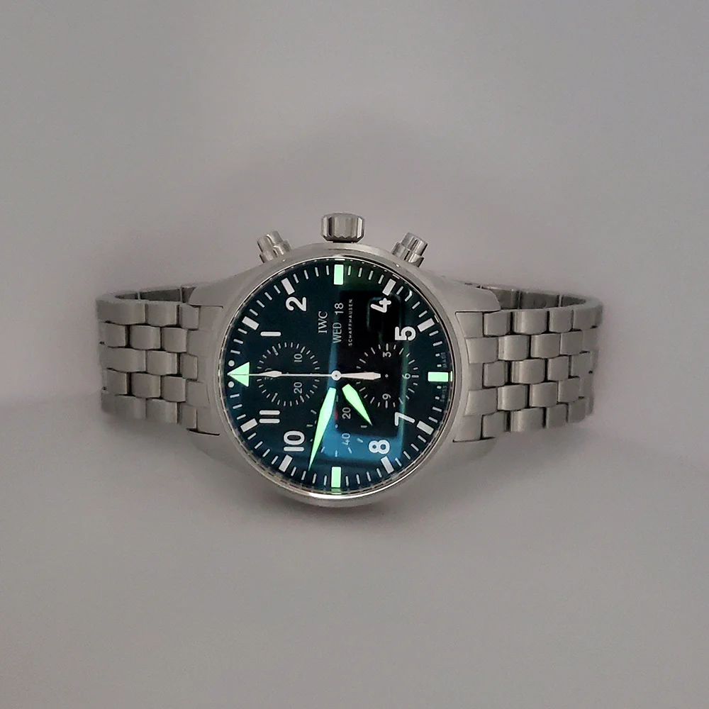 2019 IWC Pilot Chronograph Automatic Steel Mens 43mm Watch IW377710 Papers - Image 8