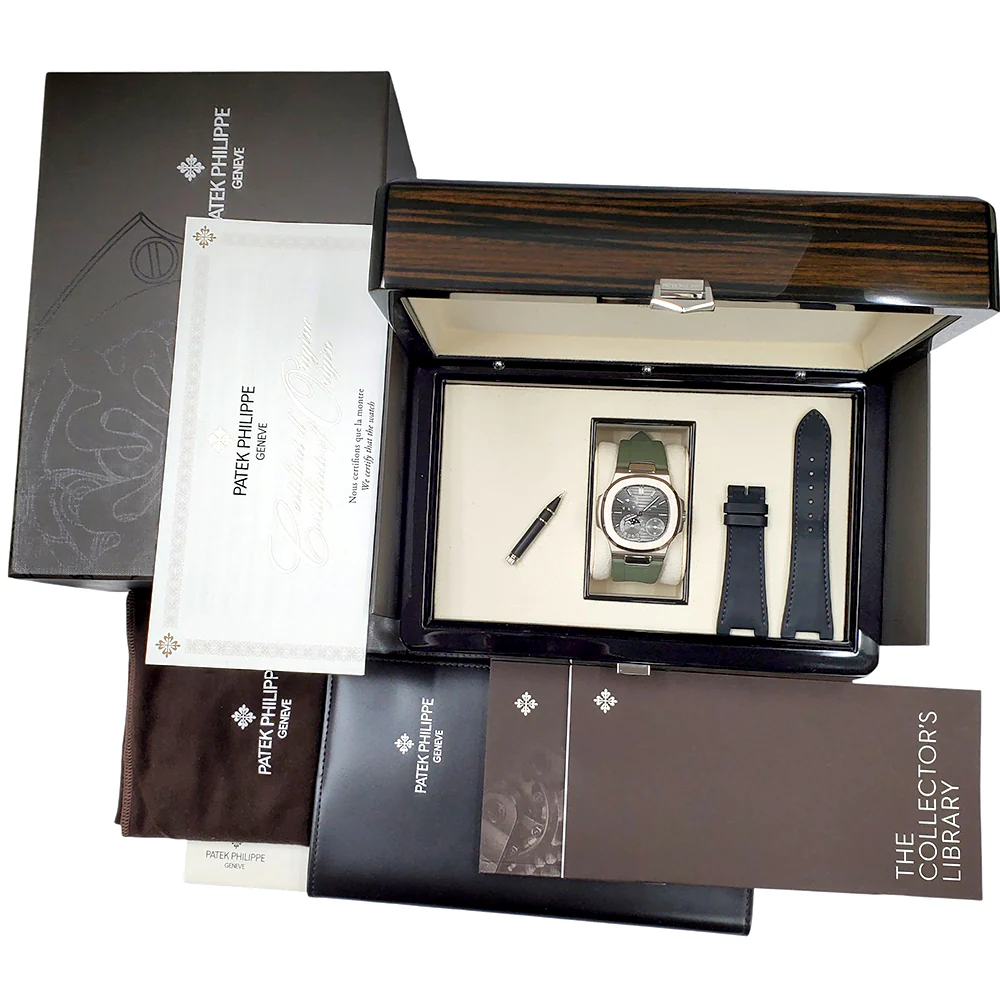 2019 Patek Philippe Nautilus Moon phase 40mm Grey Dial White Gold Watch 5712G-001 Box/Papers/Strap - Image 6