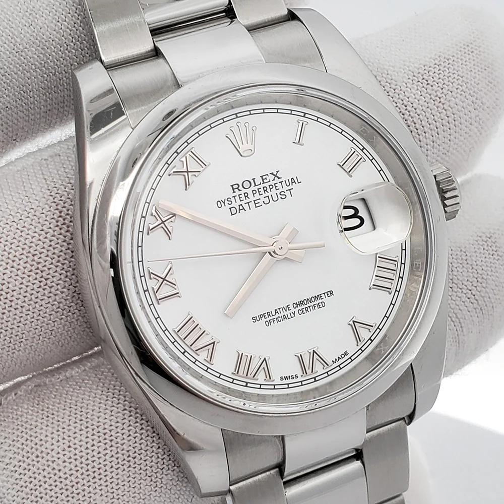 2019 Rolex Datejust 36mm White Roman Dial Steel Oyster Watch 116200 Box Papers - Image 3