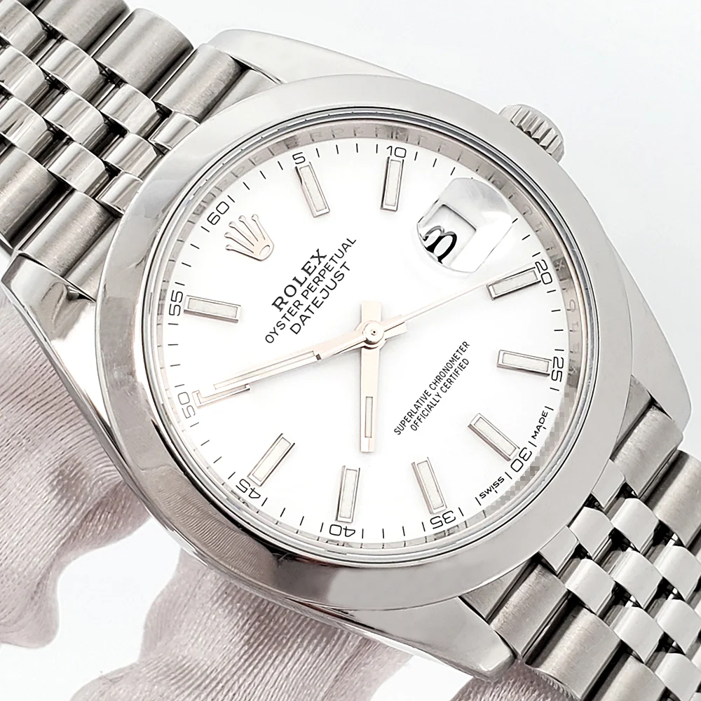 2019 Rolex Datejust 41 126300 White Index Steel Jubilee Watch Box Papers - Image 2