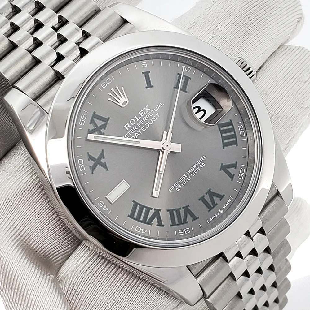 2019 Rolex Datejust 41 126300 Wimbledon Slate Roman Steel Jubilee Watch - Image 3