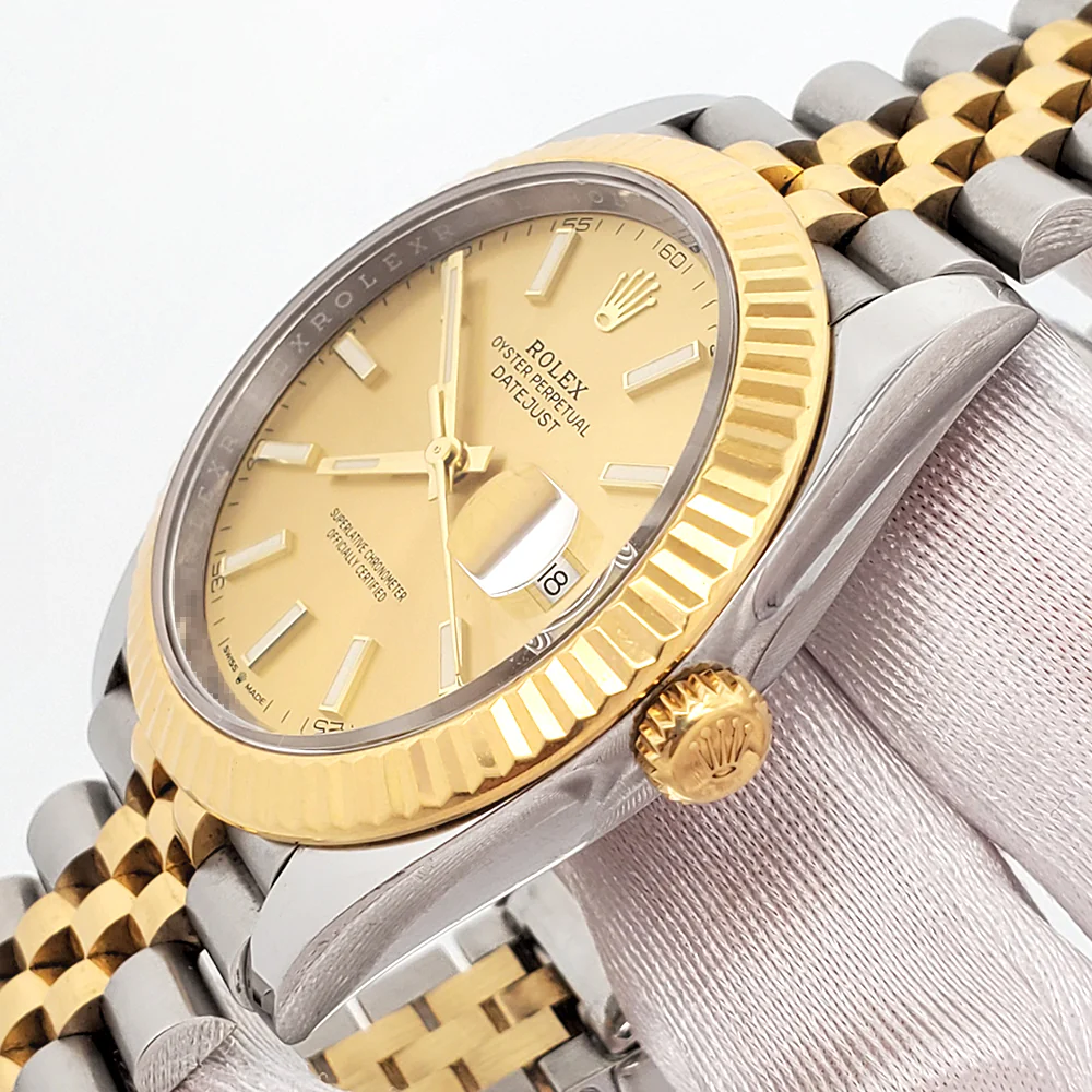 2019 Rolex Datejust 41 126333 Champagne Index 2-Tone Yellow Gold/Steel Jubilee Watch Box Papers - Image 3