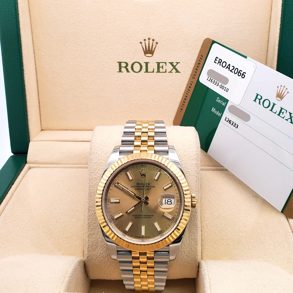 2019 Rolex Datejust 41 126333 Champagne Index 2-Tone Yellow Gold/Steel Jubilee Watch Box Papers - Image 4
