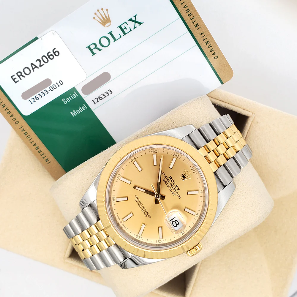 2019 Rolex Datejust 41 126333 Champagne Index 2-Tone Yellow Gold/Steel Jubilee Watch Box Papers - Image 5