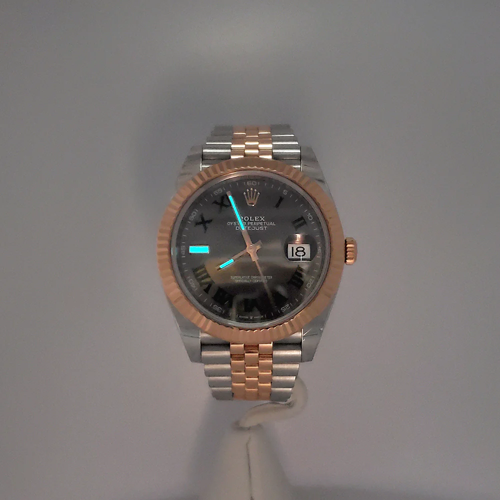 2019 Rolex Datejust 41 Wimbledon Slate Dial 126331 2-tone Rose Gold/Steel Jubilee Watch Box Papers - Image 8
