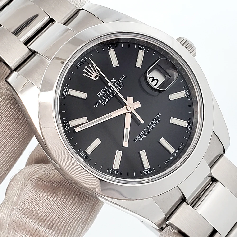 2019 Rolex Datejust 41mm Black Index Dial Steel Oyster Watch 126300 Box/Papers/Tag - Image 2
