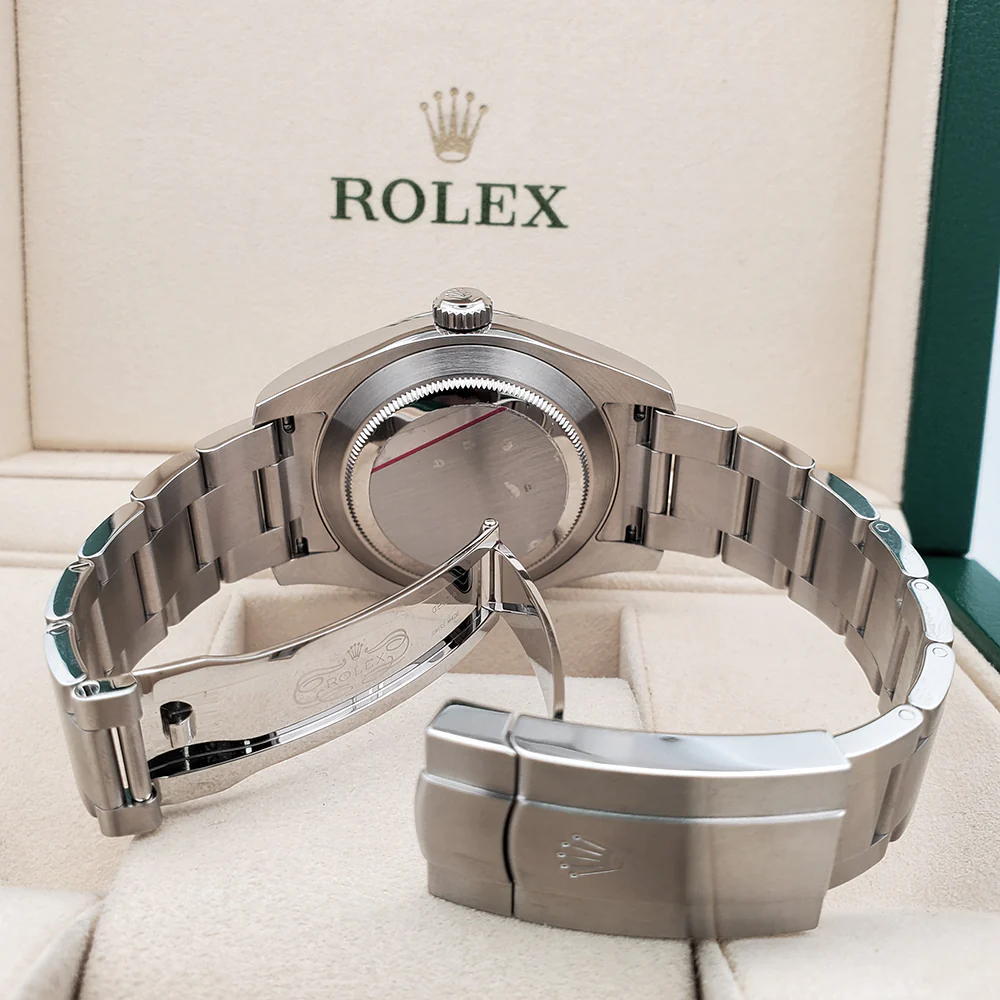 2020 Rolex Air King 40mm 116900 Black Dial Green script Steel Watch Box Papers - Image 6