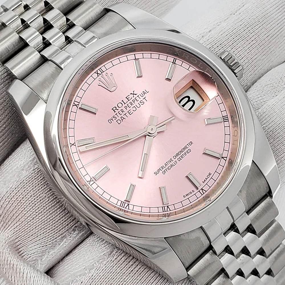 2020 Rolex Datejust 36mm Pink Index Steel Jubilee Watch 116200 Box Papers - Image 3