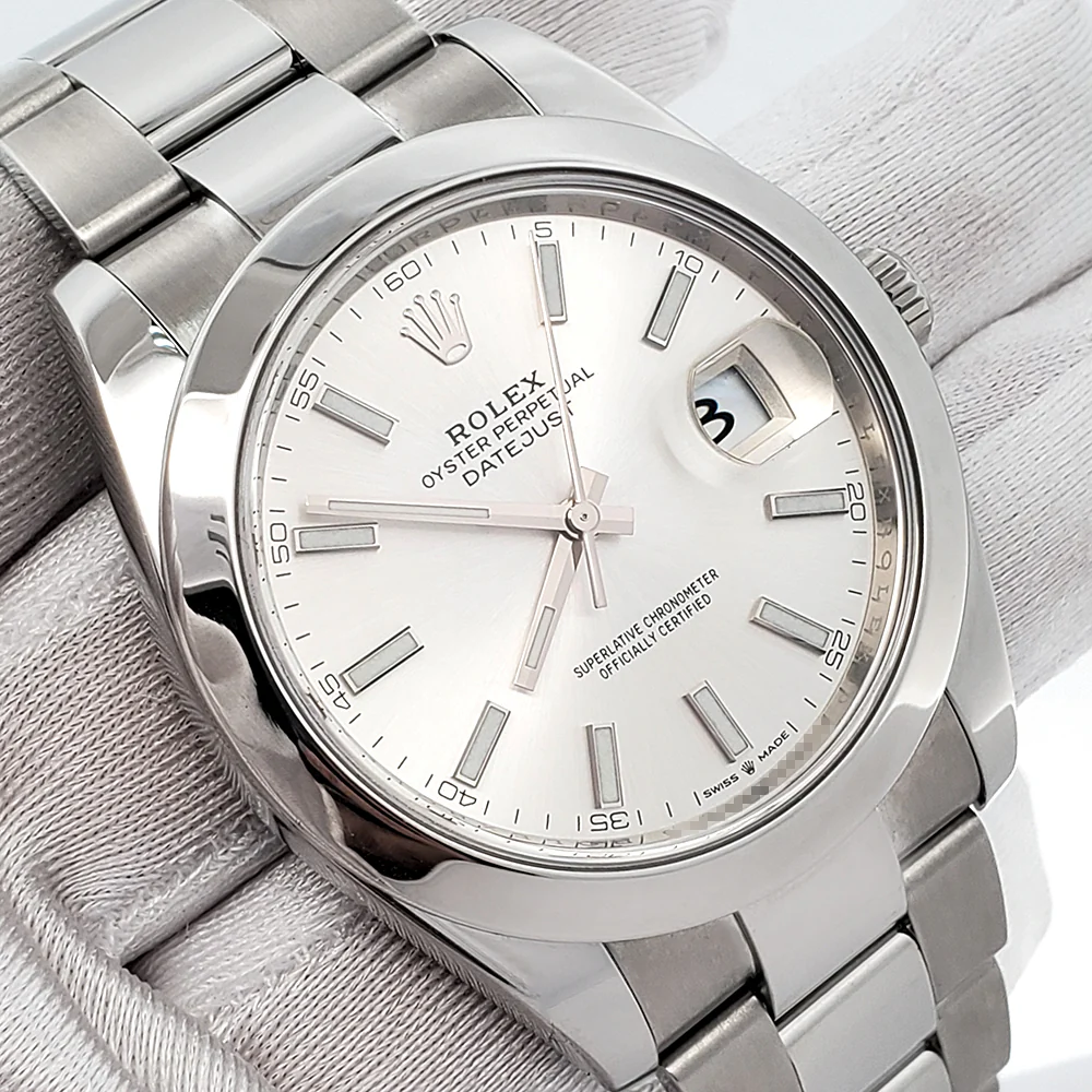 2020 Rolex Datejust 41 126300 Silver Index Dial Steel Oyster Watch Box Papers - Image 3