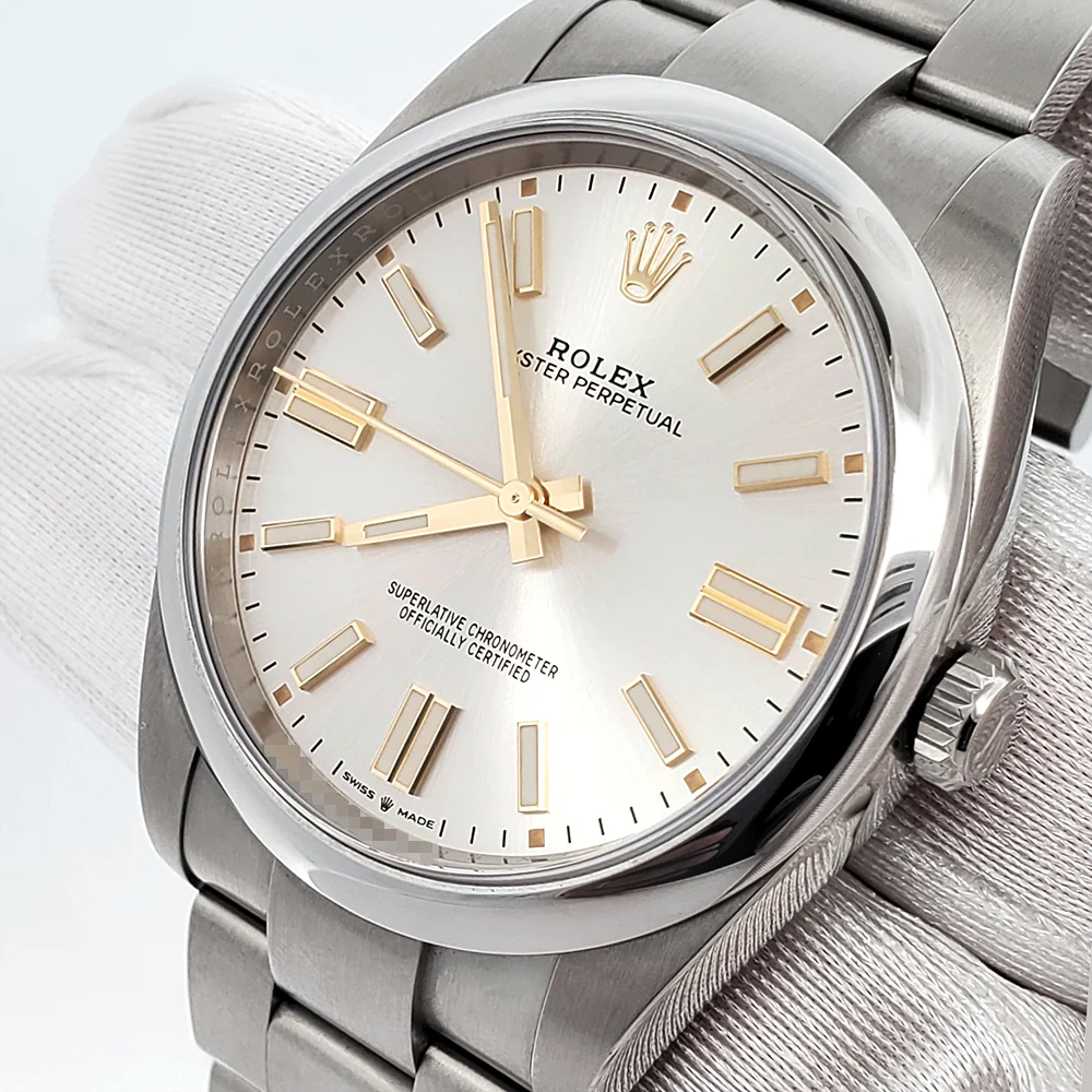 2020 Rolex Oyster Perpetual 41mm 124300 Silver Index Dial Steel Watch Box Papers - Image 2