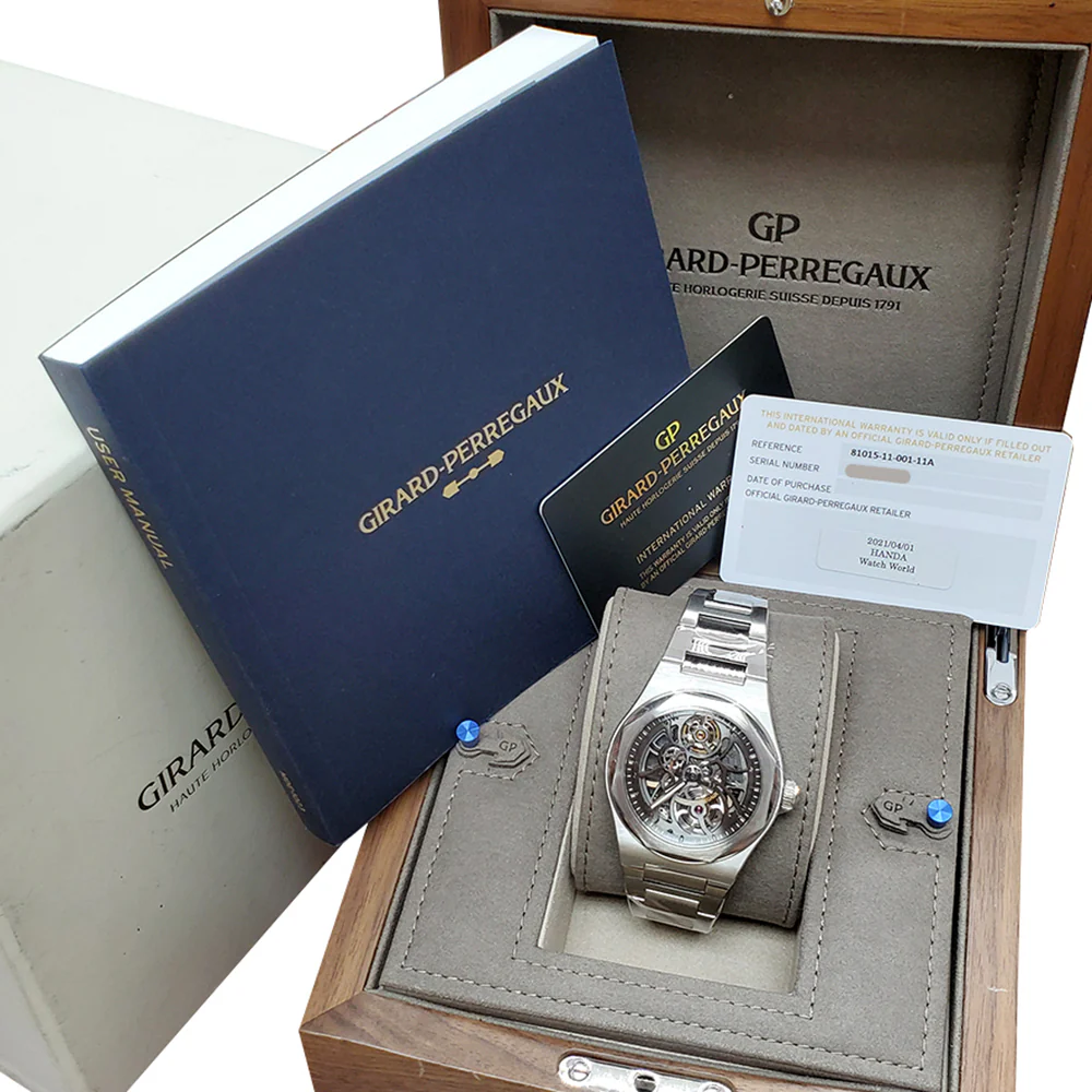 2021 Girard Perregaux Laureato Skeleton Openworked 42mm Steel Watch Box Papers 81015-11-001-11A - Image 2