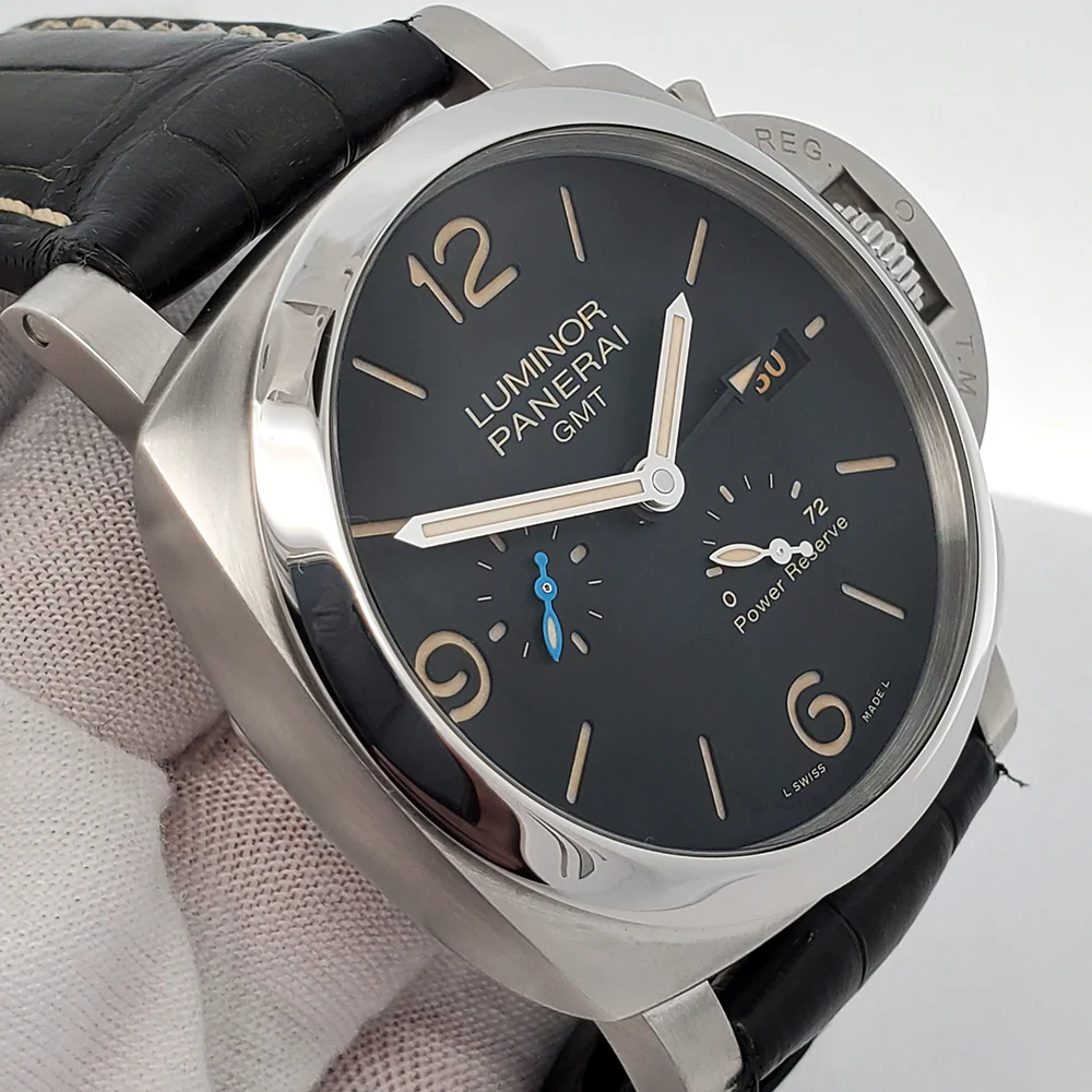2021 Panerai GMT Luminor Marina 1950 3 Days PAM01321 Steel Mens 44mm Watch Box Papers - Image 3