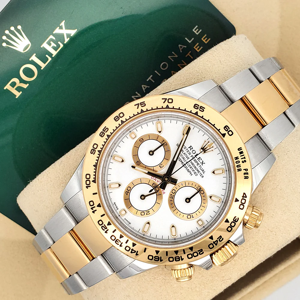 2021 Rolex Cosmograph Daytona 40mm White Dial Yellow Gold/Steel Watch 116503 Box Papers