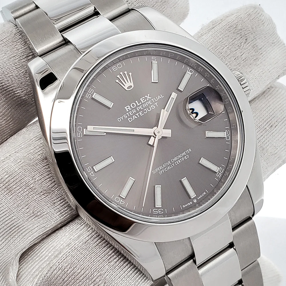 2021 Rolex Datejust 41 126300 Rhodium/Gray Index Oyster Watch Box Papers - Image 3