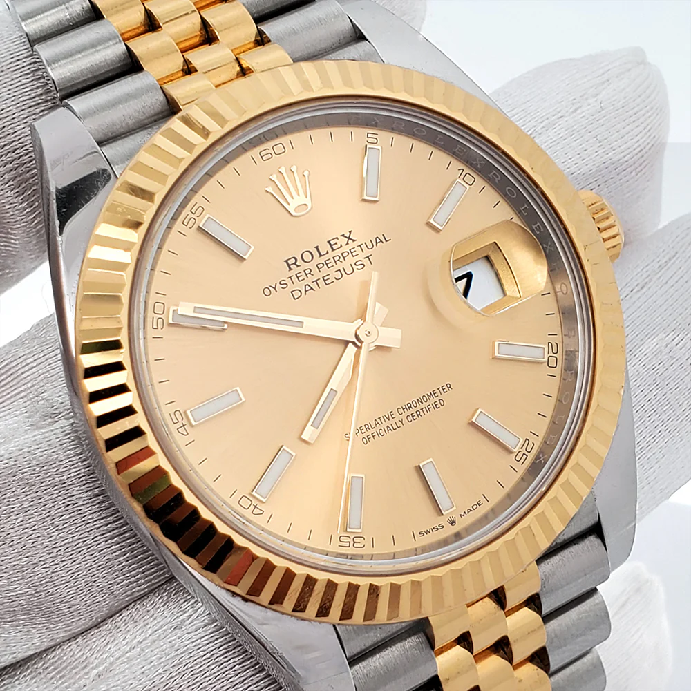 2021 Rolex Datejust 41 126333 Champagne Index 2-Tone Yellow Gold/Steel Jubilee Watch Box Papers - Image 3