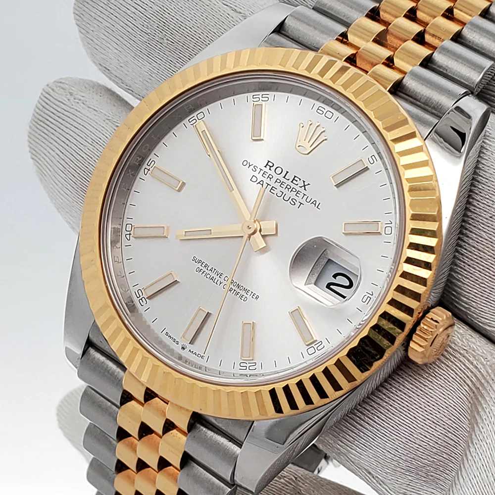 2021 Rolex Datejust 41 126333 Silver Index 2-Tone Yellow Gold/Steel Jubilee Watch Box Papers - Image 2