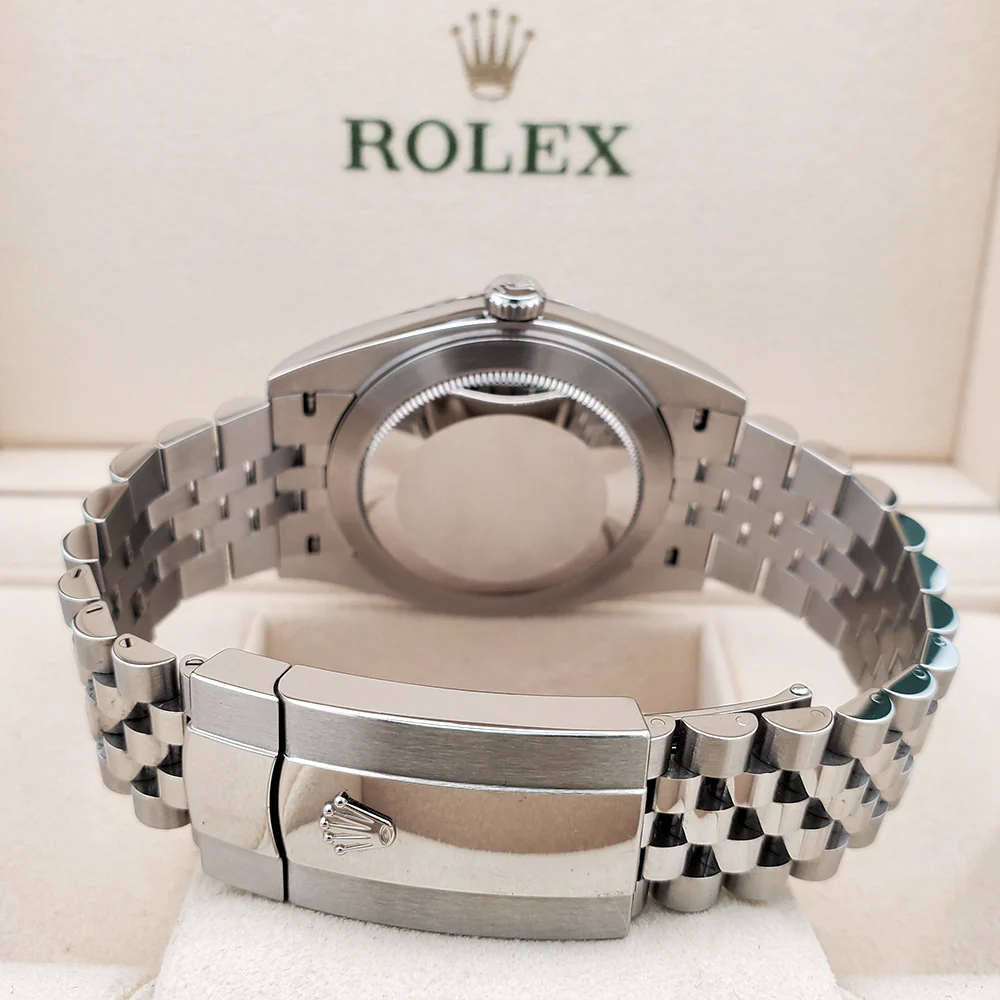 2021 Rolex Datejust 41 126334 Factory Diamond Blue Fluted Bezel Jubilee Steel Watch Box Papers - Image 5