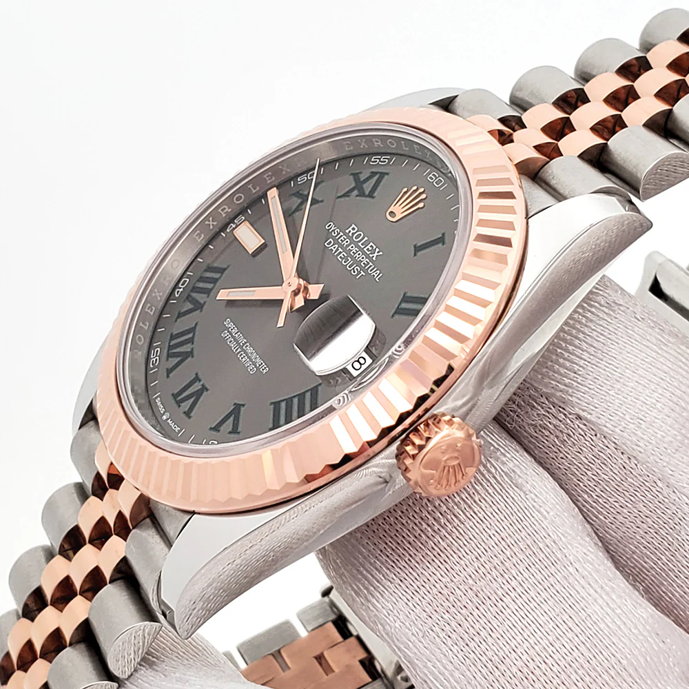 2021 Rolex Datejust 41 Wimbledon Slate Dial 126331 2-tone Rose Gold/Steel Jubilee Watch Box Papers - Image 3
